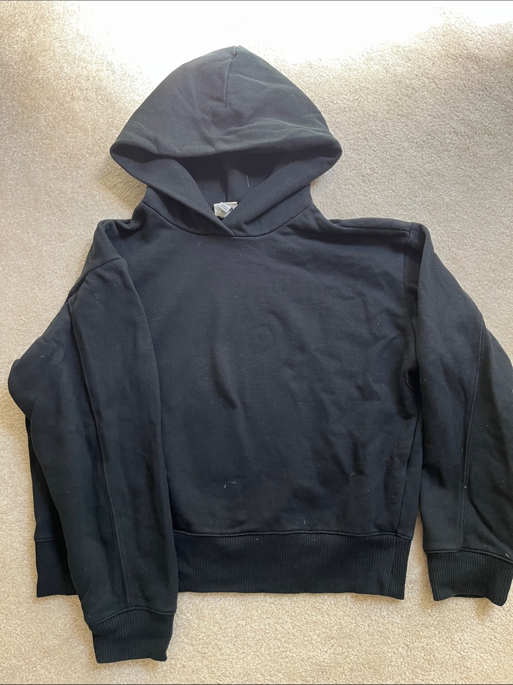 Black cropped hoodie